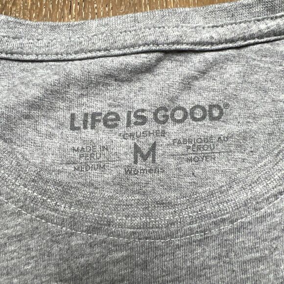 Life Is Good Crusher Tee Do The Math Love Hope Cotton Gray Womens Medium - Picture 3 of 7